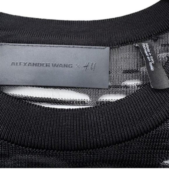 Alexander Wang x H&M black sheer mesh panel mini dress size S - Picture 6 of 6